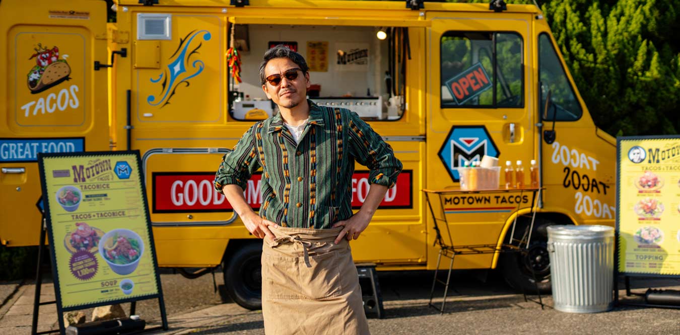 entrepreneur with his food truck
