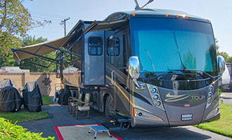 A bus style class A motorhome