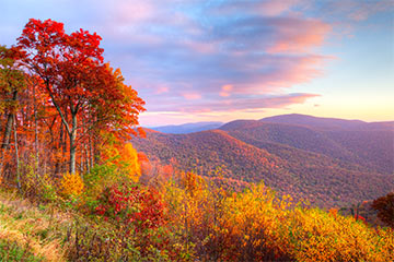 A scenic view of mountains in Virginia